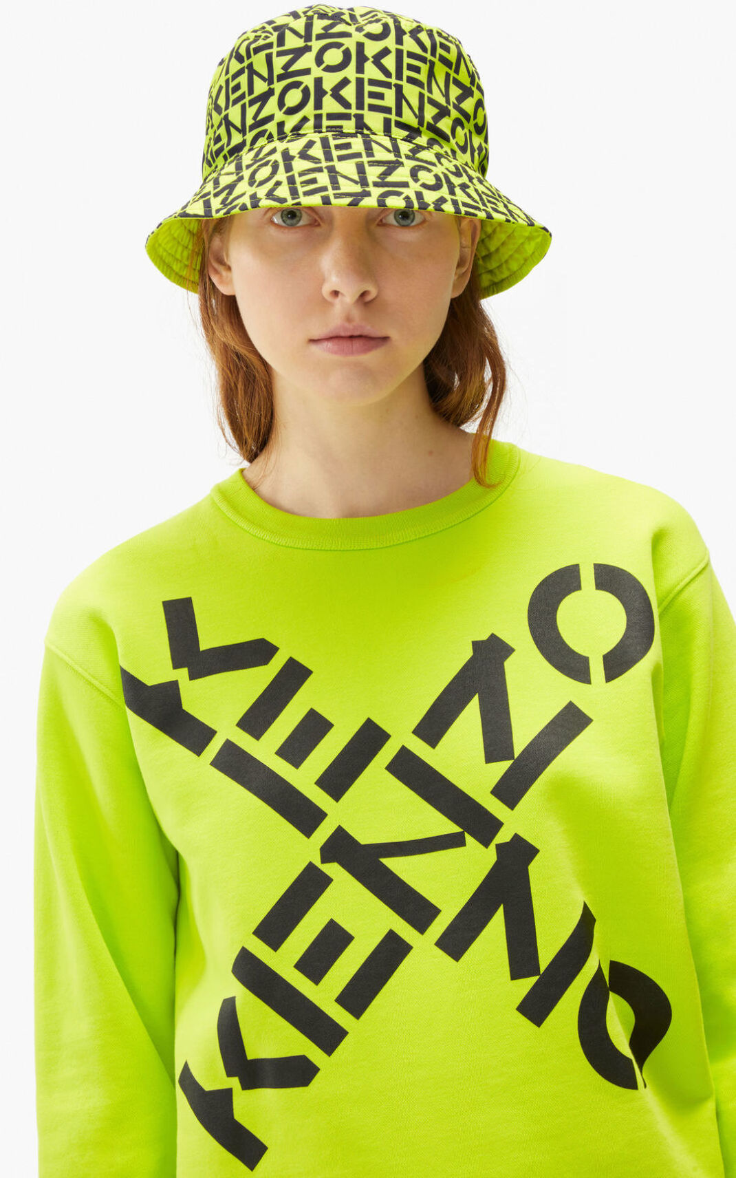 Sweat Kenzo Sport Big X Femme Vert Clair | JTLD-31596